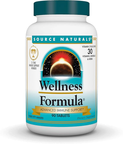 Source Naturals Wellness Formula Bio-Aligned Vitamins & Herbal Defense - Immune System Support Supplement & Immunity Booster - 90 Tablets
