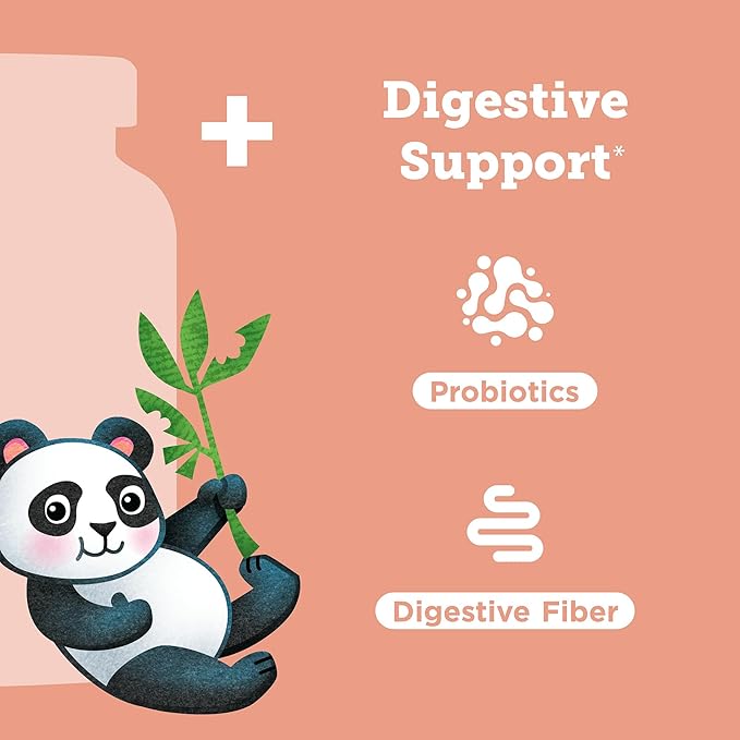 Hyland's Kids Multivitamin + Digestive Support Children's Supplement, Sugar Free Mixed Berry Flavored Gummies with Probiotics & Fiber, 60ct Bottle