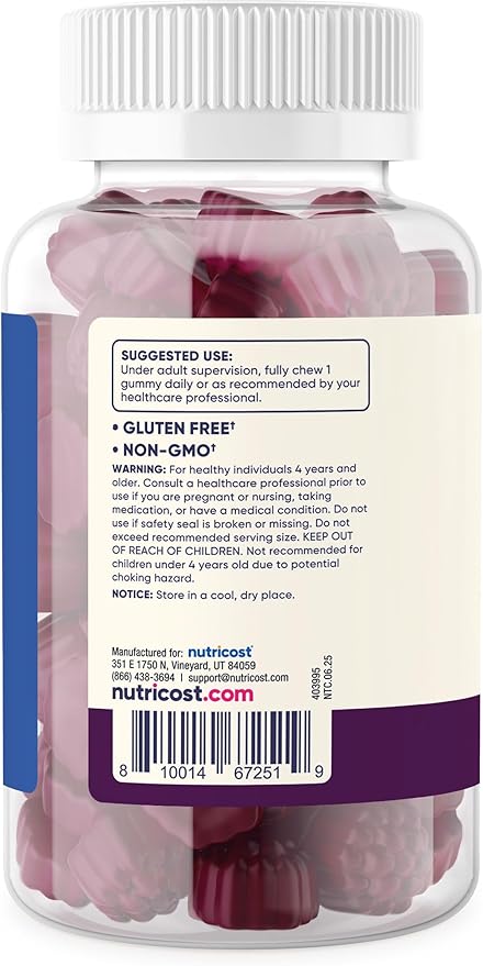 Nutricost Kids Vitamin D3 Gummies 2,500 IU (62.5mcg), 120 Gummies - Mixed Berry Flavored