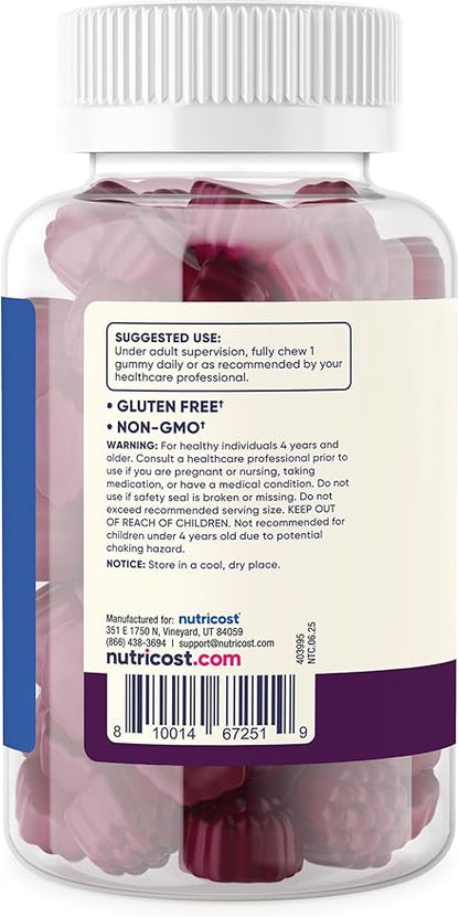 Nutricost Kids Vitamin D3 Gummies 2,500 IU (62.5mcg), 120 Gummies - Mixed Berry Flavored