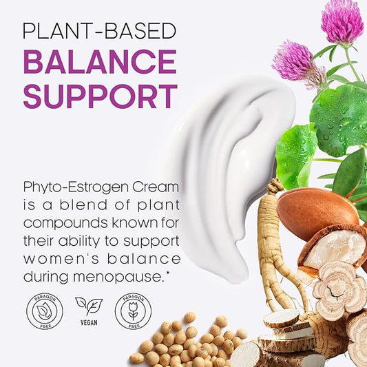 Estrogen Cream for Women Menopause Support – Phytoestrogen Moisturizer with Pueraria Mirifica, Soy Isoflavones & Shea Butter – Hydrating & Firming Skin Care, Dry Skin Relief 3.5 oz