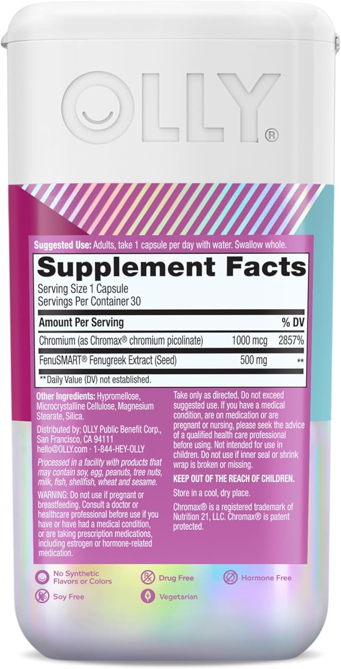 OLLY Balanced Perimeno Capsules, Supports Hormonal Balance, Mood & Metabolism During Perimenopause,* Fenugreek Extract, Chromium, 30 Day Supply - 30 Count