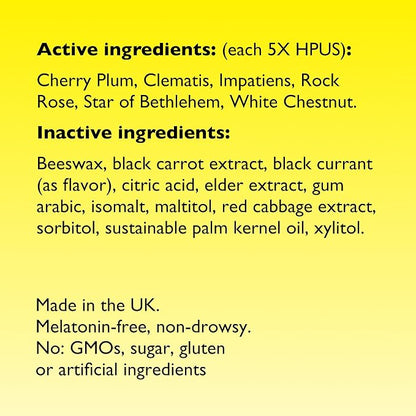 RESCUE Bach Sleep PASTILLES, Black Currant Flavor, Sleep Aid Lozenges, No Melatonin, Homeopathic, Flower Essences, 35 Count