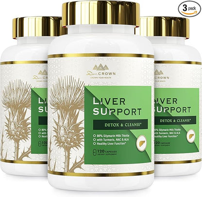 Liver Cleanse Detox & Repair - Milk Thistle Supplement, with Silymarin, N-Acetyl Cysteine(NAC), Artichoke, Turmeric & Dandelion for Liver Detox, Cleanse, Gluten Free, Non-GMO - 360 Capsules