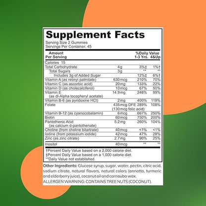 Zaytun Vitamins Halal Adult Multivitamin Gummies for Men, Women, Complete Everyday Nutritional Support with Biotin, Vegan, Natural Fruit Flavors, Non-GMO, Made in USA - Halal Vitamins