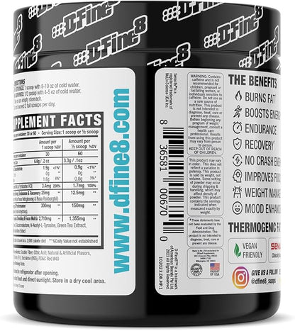 Thermogenic Pre-Workout Energy Powder & Shredding Supplement, Boost Energy Mood & Focus, Sugar Free, Contains Senactiv, Endurance, 300mg Caffeine, N-Acetyl-L-Tyrosine (Hawaiian Punch)