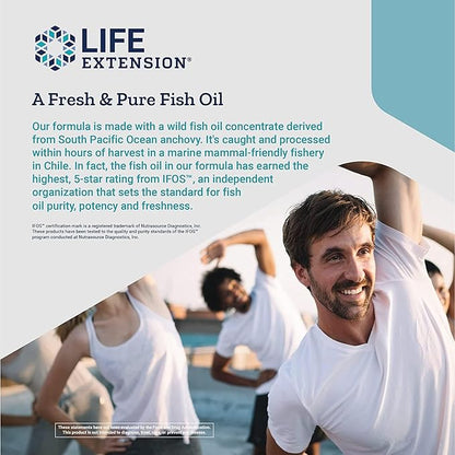 Life Extension Super Omega-3 EPA/DHA Fish Oil, Sesame Lignans & Olive Extract – Heart, Brain, Inflammation Health Support, Gluten-Free, Easy to Swallow, Non-GMO, 240 Softgels (Pack of 2)