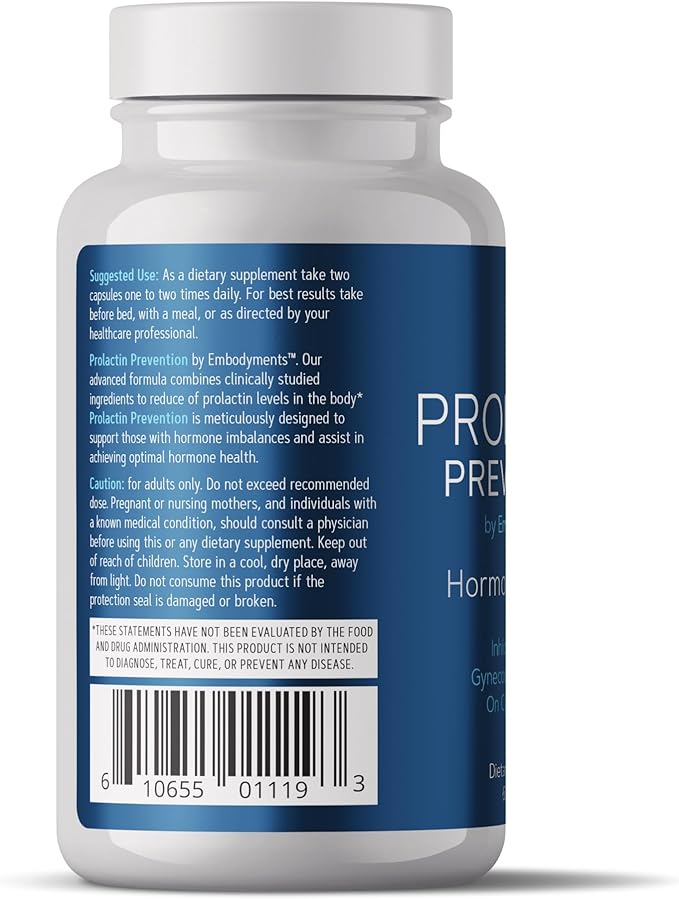 Prolactin Prevention, Prolactin Support Supplement, Inhibits Prolactin, Supports Dopamine, for Gynecomastia and Post Cycle Support, 60 Capsules