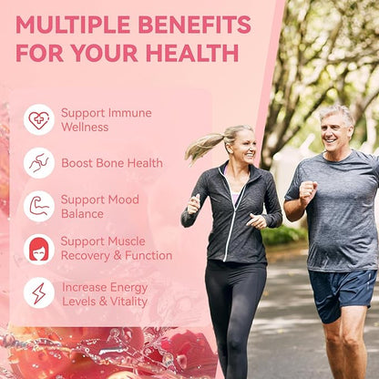 Vitamin D3 K2 Gummies for Adults - Vitamin D3 5000IU + K2 (MK-7) 200mcg, with Calcium Citrate, Magnesium Citrate, Omega-3 for Bone, Muscle, Teeth Immune - 120 Gummies