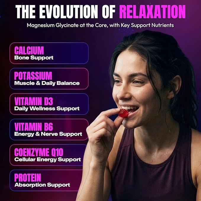 Magnesium Glycinate Gummies 600mg, [2-in-1 Dual Flavor Mix] - Sugar-Free, High Absorption Magnesium Supplement for Adults, Muscle Support and Relaxation, Vegan & Non-GMO