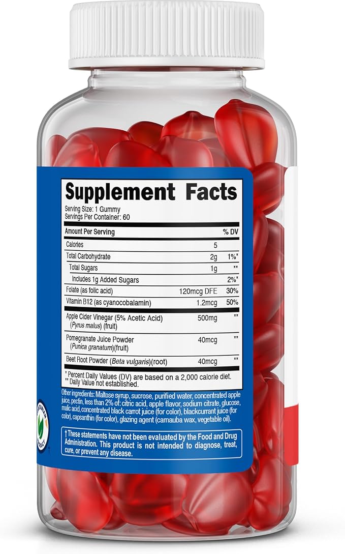 Nutricost Apple Cider Vinegar 500mg, 60 Gummies, Apple Flavored - Gluten Free, Non-GMO, No Corn Syrup