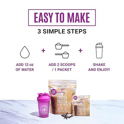 Click Coffee Protein Powder | Double Shot Espresso | 16g Protein | 23 Essential Vitamins | Low Calorie Meal Replacement | 150mg Caffeine | Gluten Free | No Artificial Flavors or Colors | Vanilla