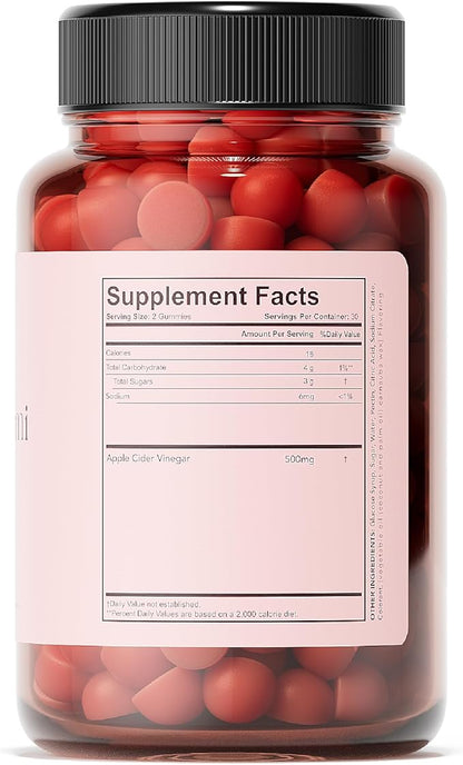 Sugar-Free Apple Cider Vinegar Gummies - Natural Digestive Support and Bloating Relief - Vegan Gut Health Support with Herbal Blend - 60 Gummies