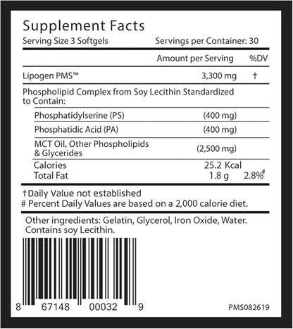 PMS Relief | Positive Vitamins Impact on PMS, Mood, Stress & Hormone Balance | Phosphatidylserine and Phosphatidic Acid | PMS Support Supplement: 90 softgels, 30 Days Supply