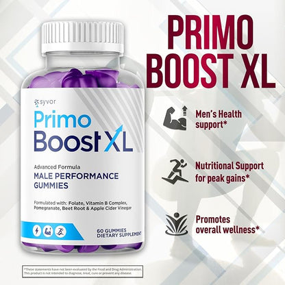 (2 Pack) Primo Boost XL Gummies, Official Primo Boost XL Gummys with All Natural Ingredients, Advanced PrimoBoost Health & Wellness Formula with Max Strength Active Lifestyle Vitamins (120 Gummies)