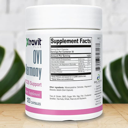 Ovi Harmony Supplement for Women – Hormonal Balance & Fertility Support Supplements - May Promote Ovulation, Endocrine Health, Cortisol Relief & May Help PCOS - Non-GMO, No Fillers, 120 Cap