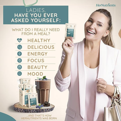 SuperFood Meal Replacement for Women - All-In-One Protein Powder with Greens & Vitamins & Collagen | Chocolate Protein Shake & Supplement Snack for Women's Health, Energy, Focus, Beauty, Mood, No Added Sugar  (1 Sample Packet, Chocolate)