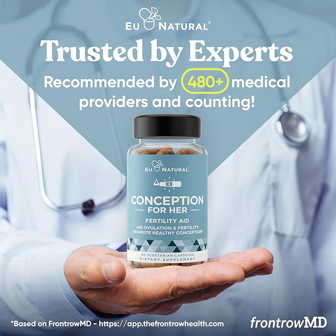 Eu Natural Conception for Her Fertility Supplements for Women - Ovulation, Hormonal Balance & Regular Cycle Support - Myo-Inositol, Folate, Shatavari & Vitex - 120 Vegetarian Capsules