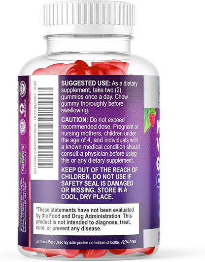 Multivitamin Gummies for Adults - Complete Adult Multivitamins Gummy with Essential Vitamins A, C, D, E, & High Potency B12 for Women & Men, Daily Immune Support Multivitamins Supplement - 120 Gummies