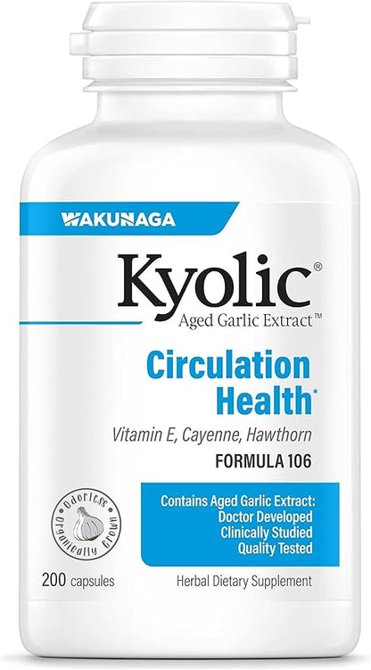 Kyolic Aged Garlic Extract Formula 106, Circulation Health*, 200 Capsules.