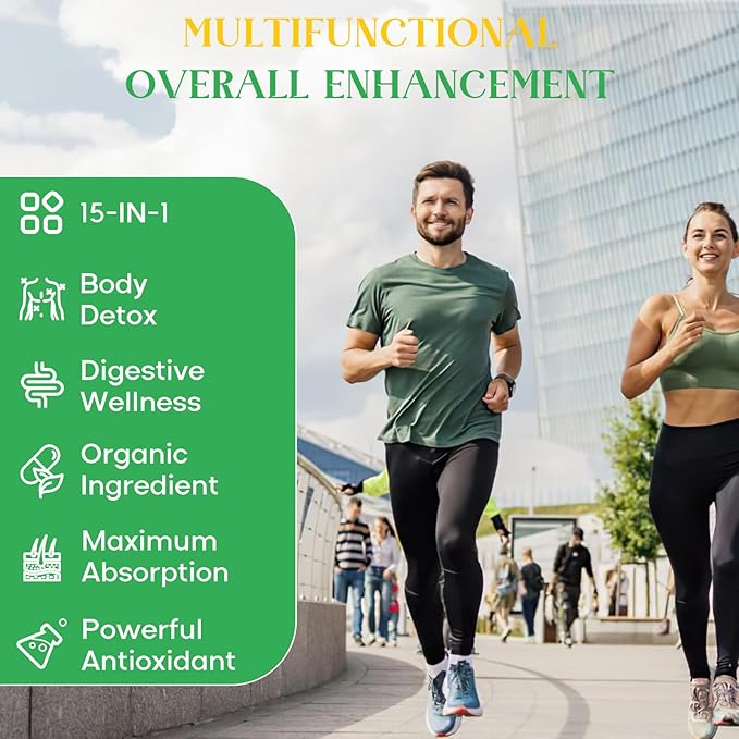 15-in-1 Detox Binder, Activated Charcoal, Zeolite & Bentonite Clay, Chlorella, 1500 MG Detox Supplement Maximum Absorbent, Liver Gut Digestive Detox Cleanse, 90 Vegan Capsules