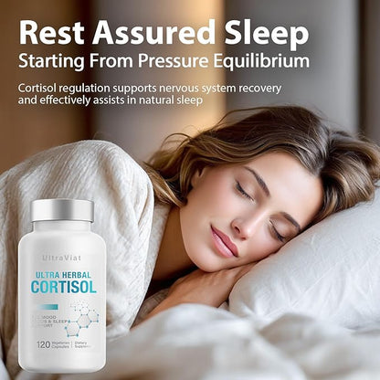 Cortisol Supplements for Women and Men, 120 Count Cortisol Reducer with Ashwagandha, Support Hormone Balance, Stress & Sleep