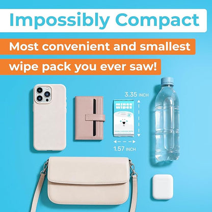 Impossibly Compact Travel Flushable Wipes - 99.5% Water and Aloe - Safe for Sensitive Skin, Hypoallergenic & Unscented - Travel Essentials for Adults, Kids & Baby Care - 24 Pack Total 144 Wipes