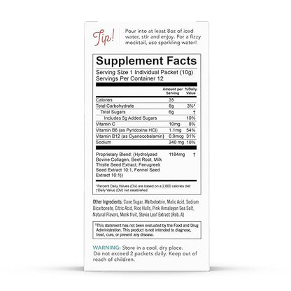 Munchkin Milkmakers Lactation Drink Mix Supplement with B Vitamins/Collagen/Fenugreek & Milk Thistle for Breastfeeding Moms, Berry Lemonade, 12 Count