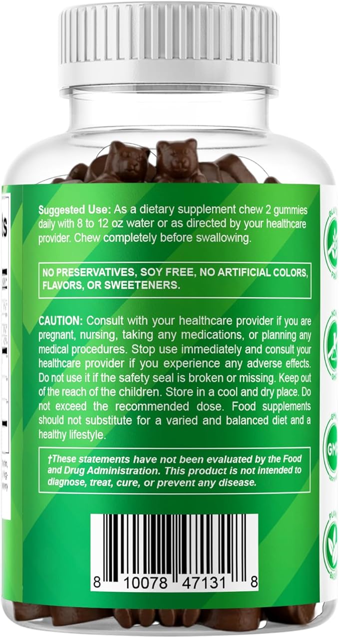 Vitamatic Irish Sea Moss Gummies with Bladderwrack & Burdock Root – Botanical Extract Supplement – Vegan, Non-GMO – 60 Count - 2 Pack (120 Count)