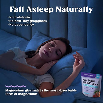 Venture Pal Calm Drink Mix, Cortisol Reducer and Sleep Aid with Magnesium Glycinate, Ashwagandha, L-Theanine,Vitamin D, Calm Magnesium Powder for Relax & Focus, No Sugar, Non GMO, Vegan & Gluten-Free