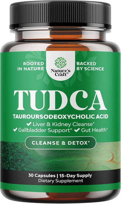 Advanced Bile Salt TUDCA Supplement-Extra Strength TUDCA 500mg per Serving Bile Salts for Gallbladder Kidney and Liver Support-High Purity Tauro Ursodeoxycholic Acid Liver and Gallbladder Cleanse 30ct