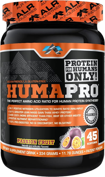 HumaPro Essential Amino Acid Formula | EAA Protein Supplement | Supports Muscle Recovery & Performance | Vegan, Gluten Free | | 45 Servings (Passion Fruit)