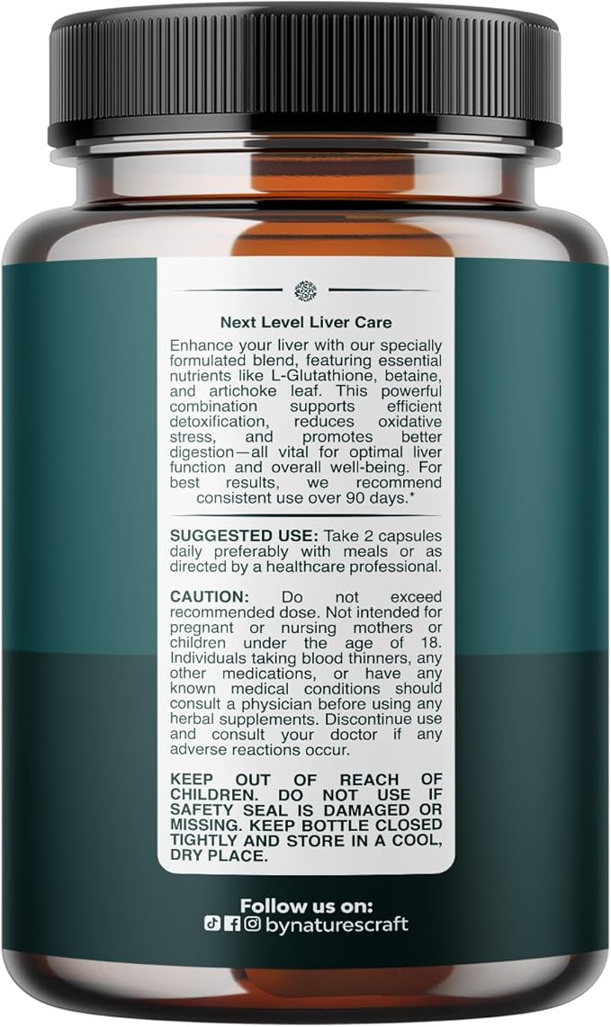 Pro Liver Support Supplement - 2X More Effective than Milk Thistle - Advanced Liver Health Supplement With Clinically Tested 4’Liver Cleanse Detox & Repair Support - 60 Count (Pack of 1)