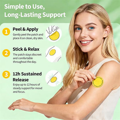Dopamine Patches Extra Strength – Mood Support, Calm & Focus – Stress Relief with Mucuna & 5-HTP – Plant-Based, Vegan – 60 Patches (2 Month Supply)