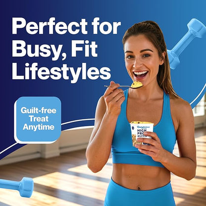 Bootylicious | 25g Protein Muffin | Blueberry | Low Carb, 14g Fiber, Low Glycimic Index, Low Sugar, 2.29 Cup, 12-Pack