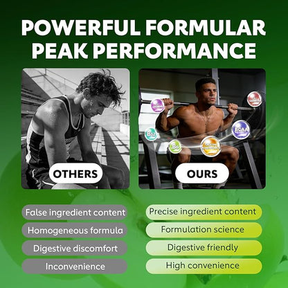 Creatine Monohydrate Gummies for Men & Women - 6205mg per Serving, Containing L-carnitine & Taurine, Post Workout Muscle Recovery, Strength & Energy Boost, Sugar Free & Vegan (60, Green Apple)