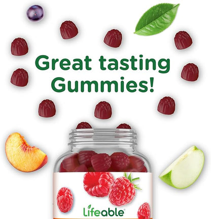 Lifeable Collagen Peptides Gummies 100mg | with 10000mcg Biotin | Great Tasting Biotin and Collagen Supplements | for Hair, Skin, and Nails | Collagen Gummies for Women, Men, Adults | 90 Gummies