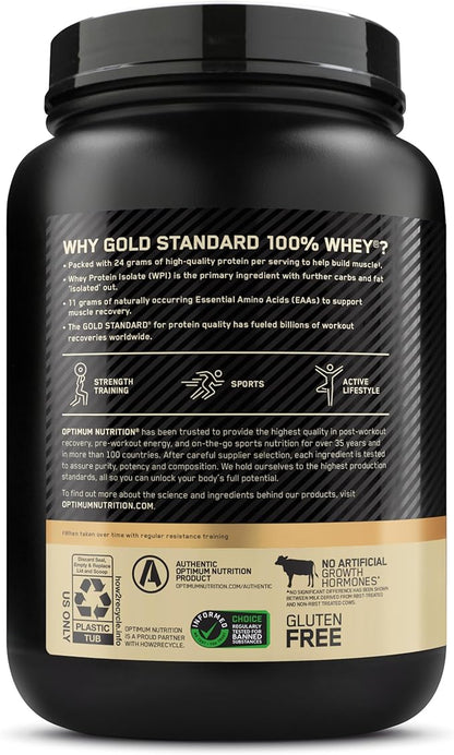 Optimum Nutrition Gold Standard 100% Whey Naturally Flavored Protein Powder, Vanilla, 1.9 Pound (Packaging May Vary)
