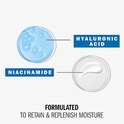 Olay Hyaluronic Acid Face Mousturizer, Plump & Hydrate, Fragrance-Free - Hydrating Gel for Dry Skin Retain & Replenish Moisture, with Niacinamide, Non-Greasy, 2 Oz