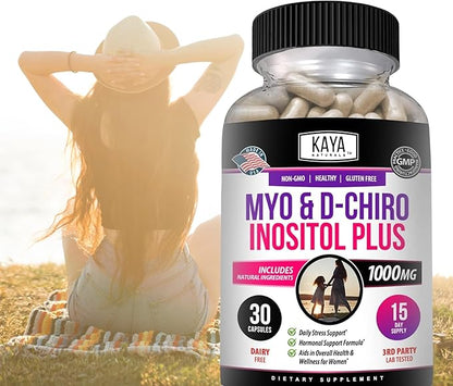 Kaya Naturals Myo & D-Chiro Inositol Plus Support for Women, Vitamin B8-30 Capsules