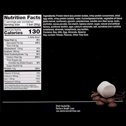 ProtiWise Protein Bar – 15g Protein, Low Carb, Low Sugar, High Fiber, Low Calorie Meal Replacement Nutrition Bar, Healthy Snack for Weight Management Diet (Remix Vanilla-Choco, 7 Count)
