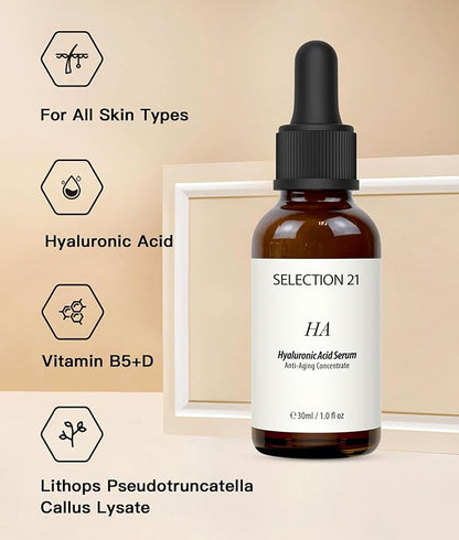 Advanced Hyaluronic Acid Serum for Face Anti Aging with 5% Hyaluronic Acid Complex, Hydrating Stem Cell Serum for Skin 1 Fl OZ.(pack of 1)