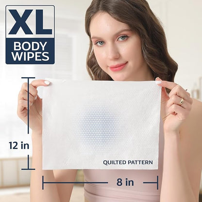 240 XL Shower Wipes – Body Wipes for Adults Bathing No Rinse – 24 Packs of 10 – Extra Moist Bath with Aloe & Vitamin E for Camping, Travel, Gym & Bedridden Care