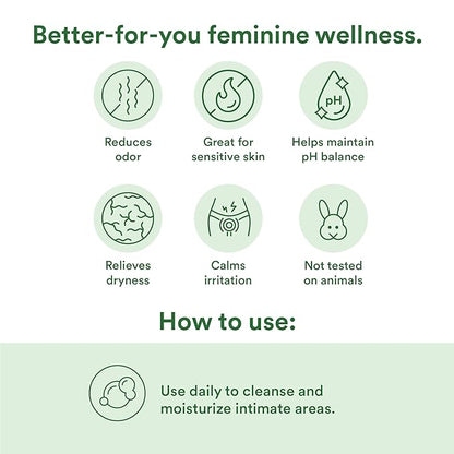 Good Clean Love Rebalance Intimate Feminine Wash, Water Based pH-Balanced & Moisturizing Cleanser with Organic Aloe Vera and Natural Ingredients, Reduces Vaginal Dryness & Odor, Cedarwood, 6 Oz