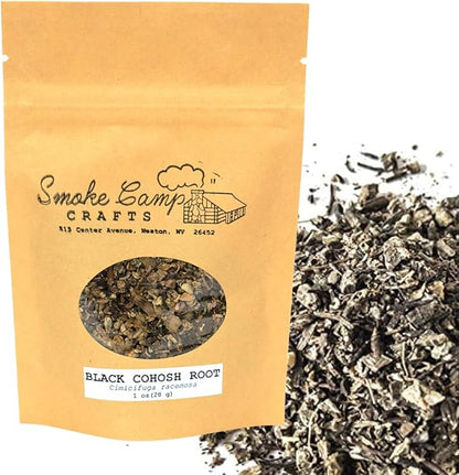 Smoke Camp Crafts | Black Cohosh Root (Cimicifuga racemosa) 1 oz Dried Herb | Hand-Packaged | Made in West Virginia