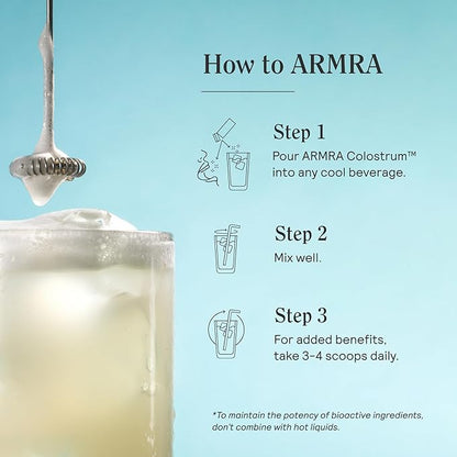ARMRA Colostrum Powder | Unflavored | Gut Health & Bloating | Skin & Hair | Immunity | Keto, Gluten & Fat-Free | 30 Servings