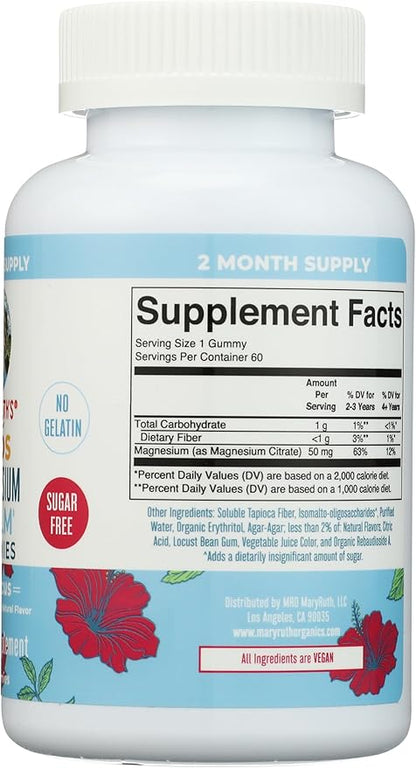 Kids Magnesium Citrate Gummies by MaryRuth's | 2 Month Supply | Sugar Free | Calm Magnesium Gummies for Kids 2+ | Bone Health | Calcium Absorption | Essential Mineral | Vegan | 60 Count