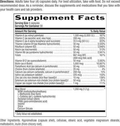 Country Life, Maxi-Hair Plus Biotin, Supports Healthy Hair, Skin and Nails, Daily Supplement, 120 ct