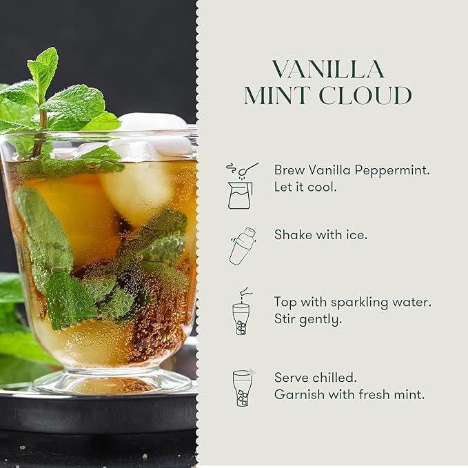 Luxmi Estates Peppermint Vanilla Tea 25g/0.88oz (12 Cups)|Natural Sweetness of Vanilla, Peppermint for Digestion