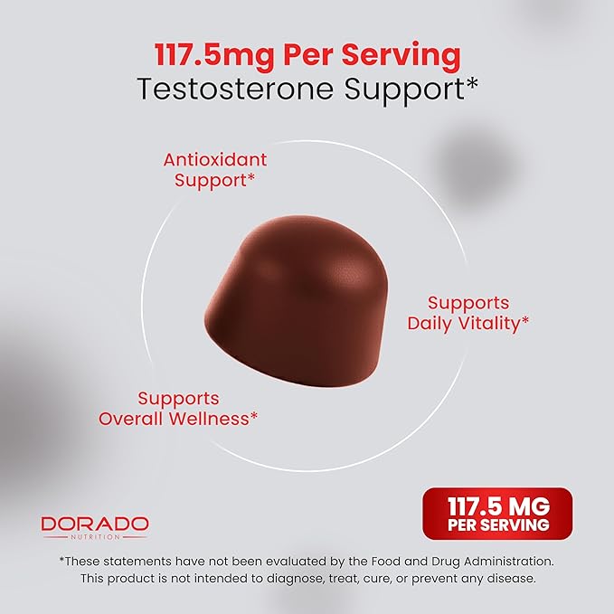 Testosterone Gummies for Men (60 Count) Testosterone Supplement for Men - Premium Test Booster - Support Strength, Stamina, Drive & Performance - Third Party Tested, Non-GMO, Vegan Safe & Made in USA